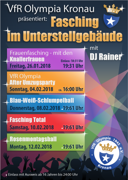 Fasching im Unterstellgebäude 2018